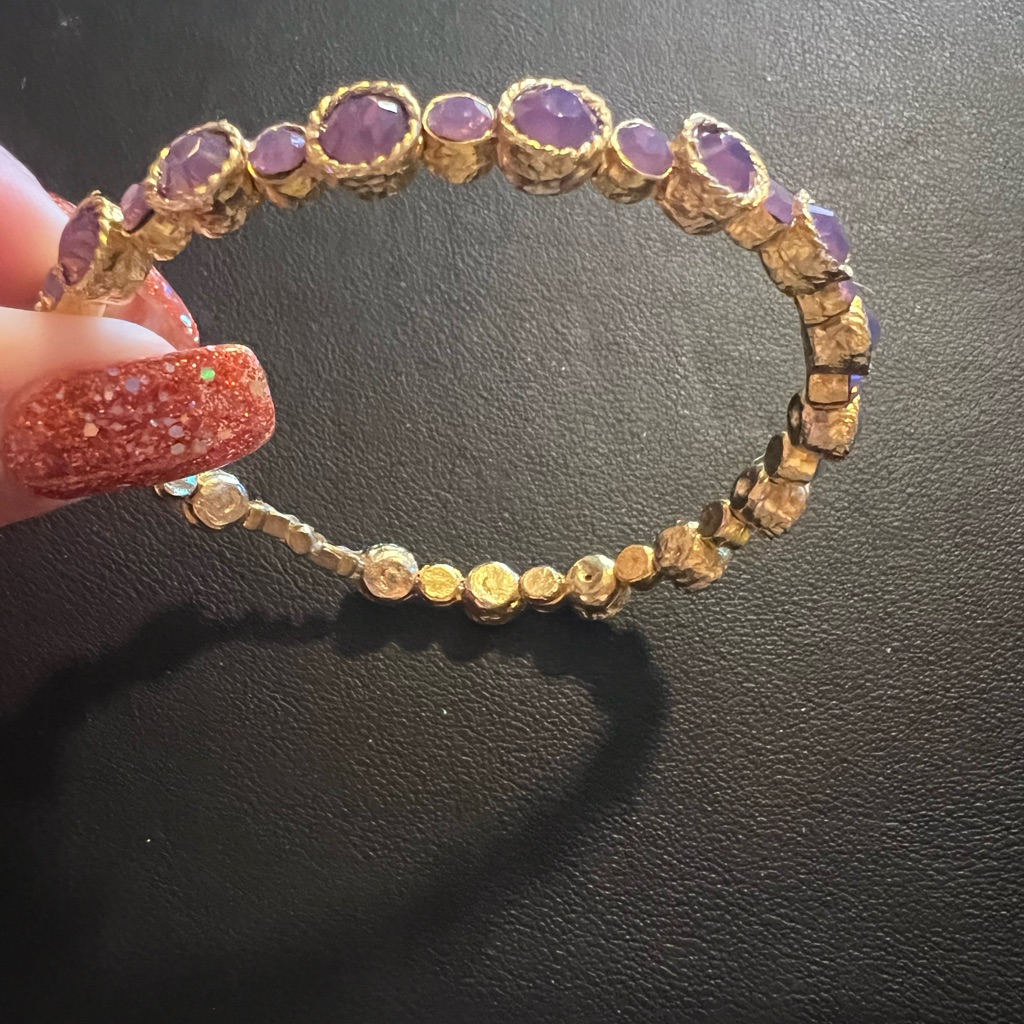 Seasonal Whispers Serendipity Bracelet Purple Crystals/Gold Retail $169 Small